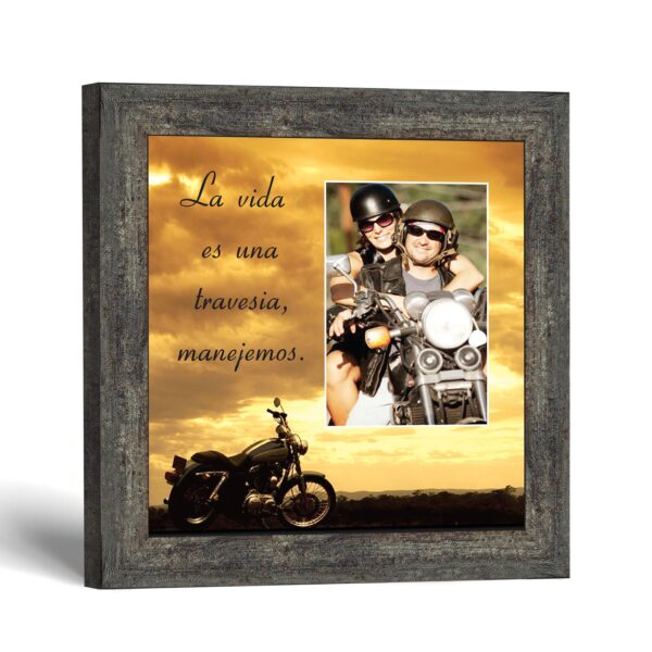 Marco de fotos para motociclista - Life Is a Journey sunset photo frame by Crossroads Home Decor