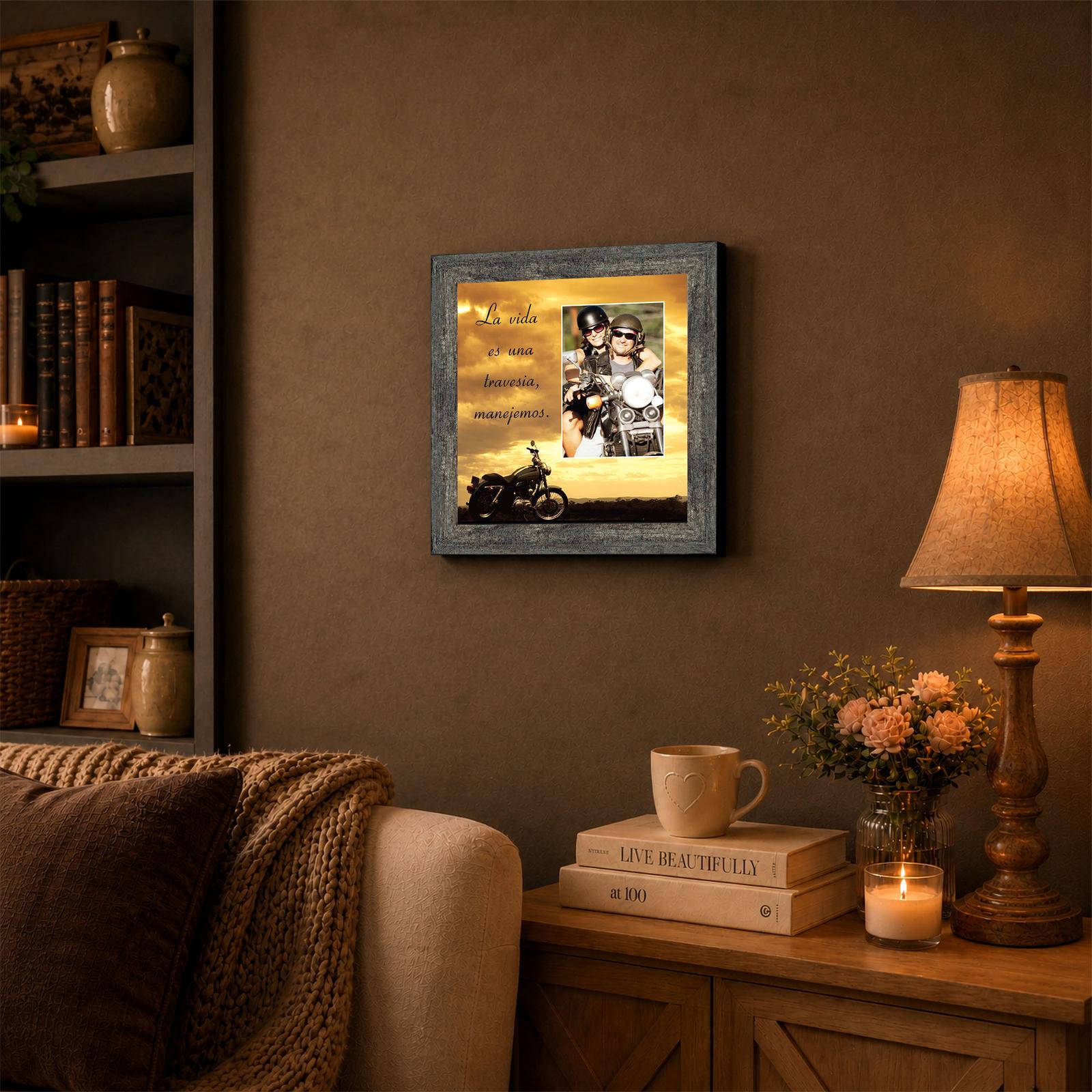 La vida es una travesia, manejemos framed wall art displayed in a den or office