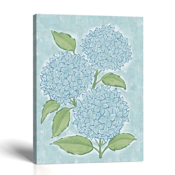 Blue Hydrangea Canvas Print - Blue Hydrangea Botanical Study by Crossroads Home Decor