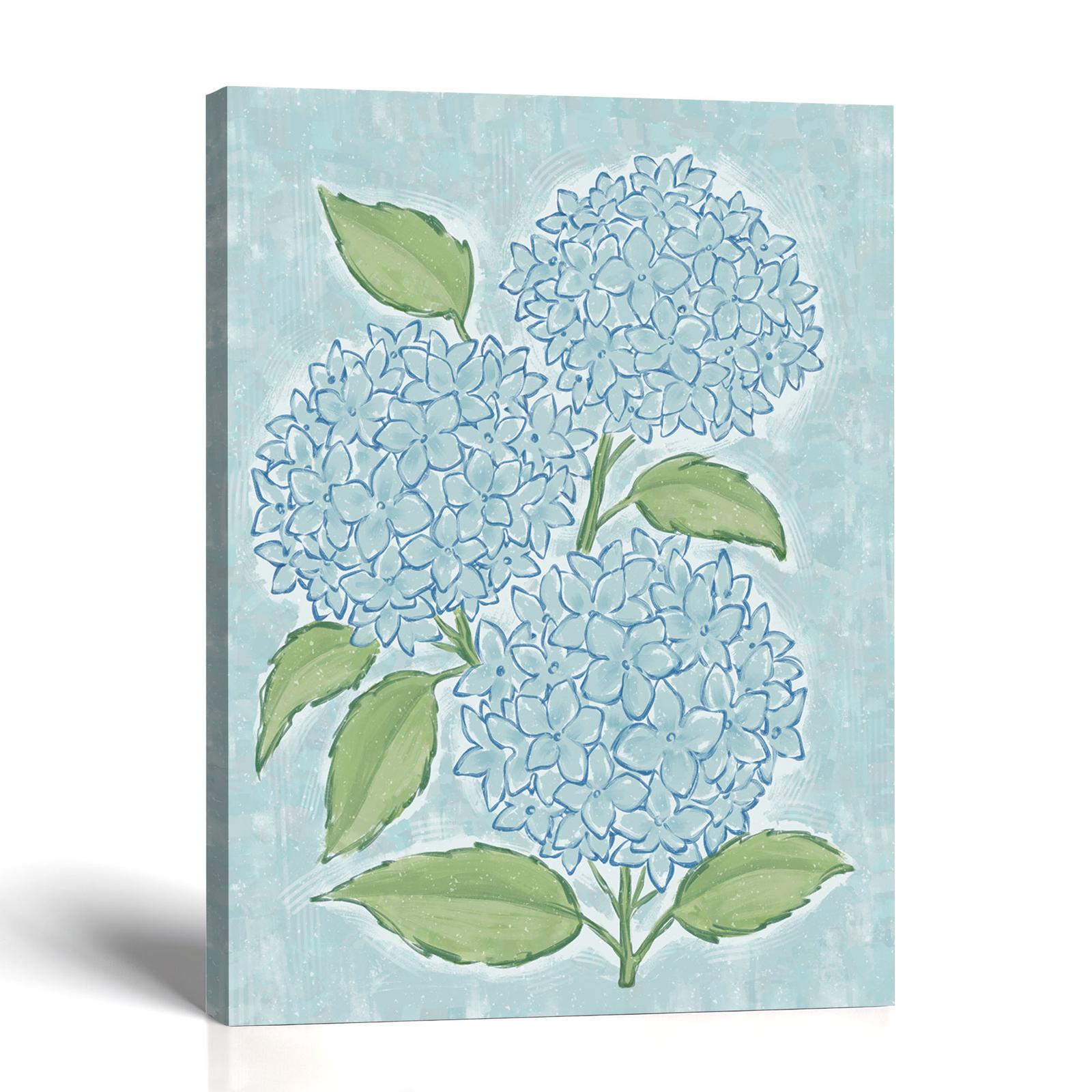 Blue Hydrangea Canvas Print - Blue Hydrangea Botanical Study by Crossroads Home Decor