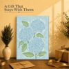 Blue Hydrangea gift - canvas print for gardeners and flower lovers