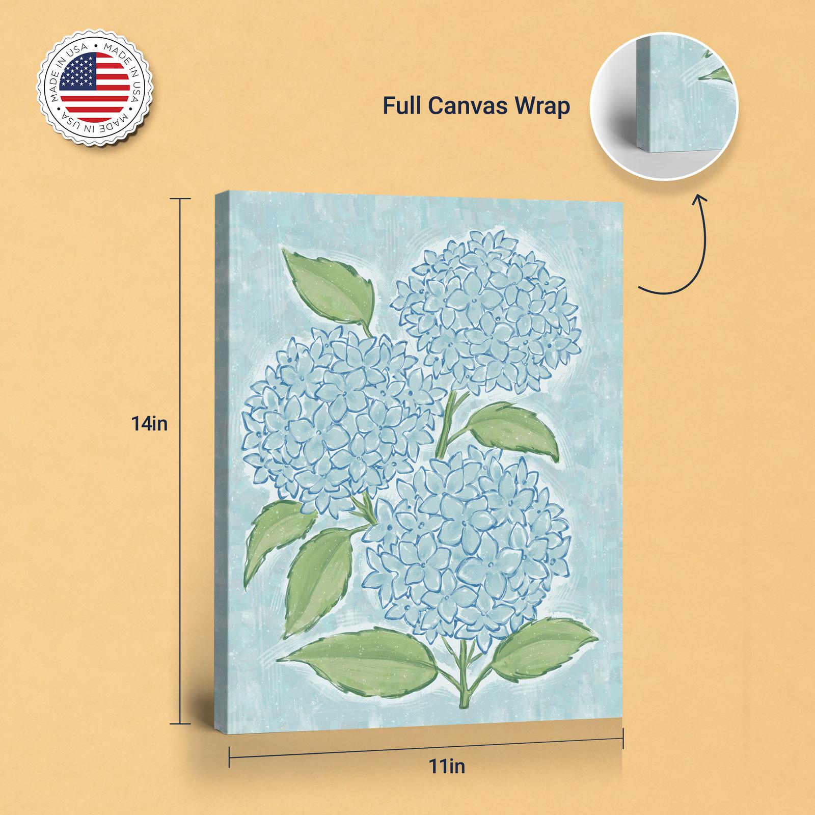 Blue Hydrangea canvas print - gallery wrapped and floating frame styles