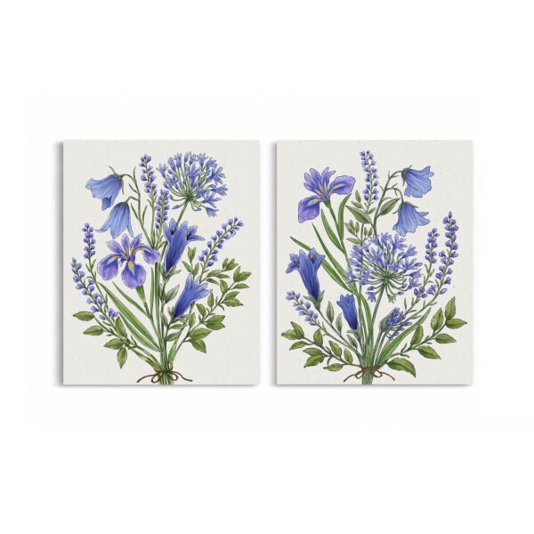 Blue Wildflower 2 Piece Canvas Wall Art Set by Crossroads Home Decor