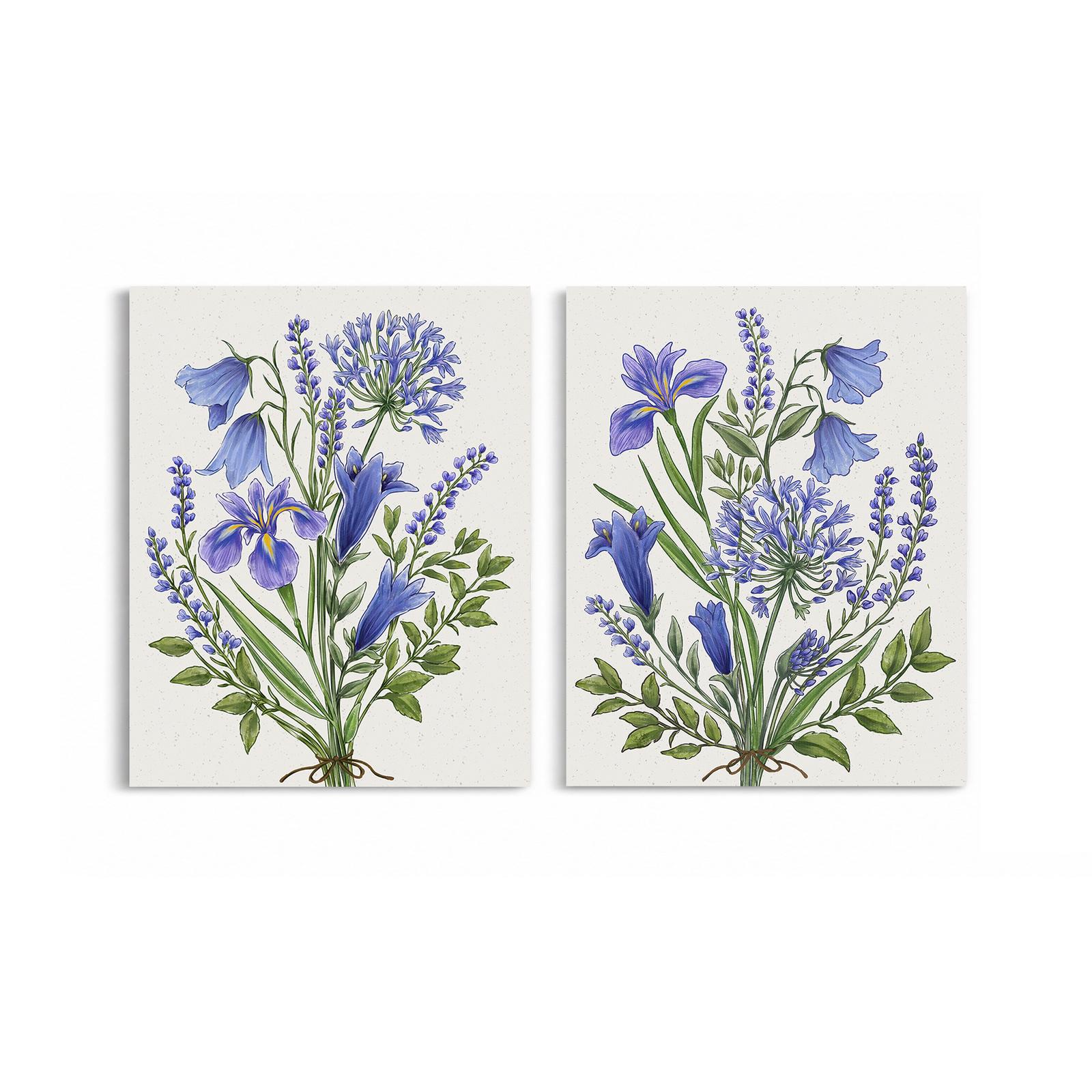 Blue Wildflower 2 Piece Canvas Wall Art Set by Crossroads Home Decor