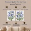 Blue Wildflower canvas wall art set - gallery wrapped and floating frame styles