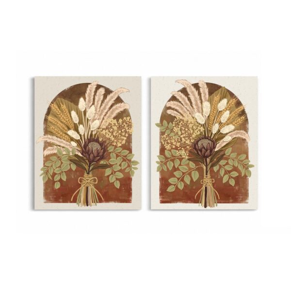 Pampas & Protea Arch canvas print - 2-Piece Canvas Wall Art Set by Crossroads Home Decor