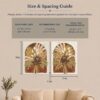 Pampas & Protea Arch canvas wall art set displayed in a living room
