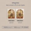 Pampas and protea bouquet close-up - dried flower canvas wall art detail