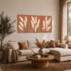 Terracotta Pampas gift - canvas print set for boho decor and pampas grass lovers