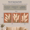 Terracotta Pampas canvas wall art displayed in a living room above a sofa
