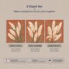 Terracotta Pampas canvas print - cream pampas plumes on rust boho wall art detail