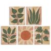 Terracotta Sun and Sage canvas print - 5-Piece Boho Sun and Plant Canvas Wall Art Set by Crossroads Home Decor