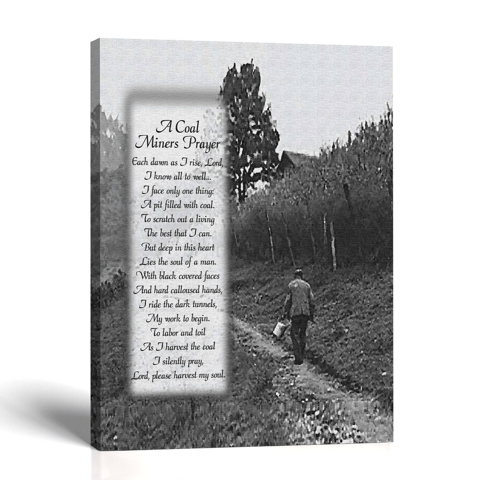 Coal Miner's Prayer canvas print - coal mining tribute by Crossroads Home Decor