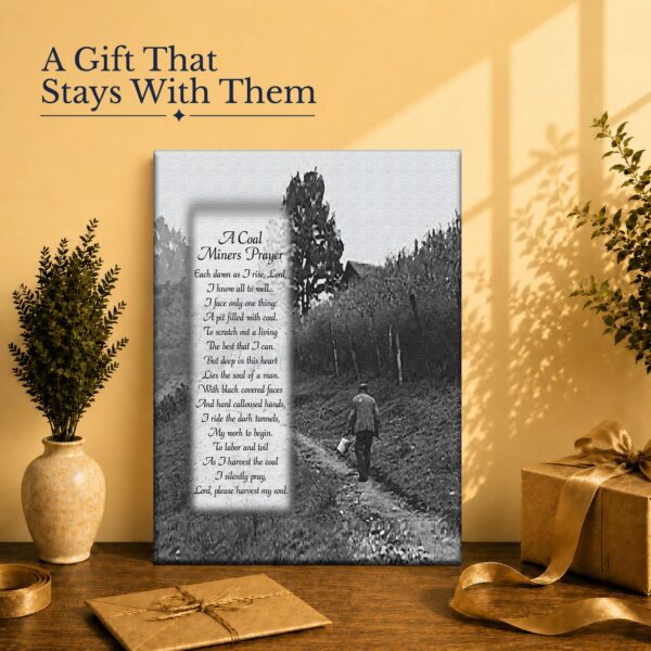 Coal miner gifts for men - Coal Miner's Prayer canvas print for a retired miner