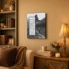 Coal Miner's Prayer canvas wall art displayed in a den