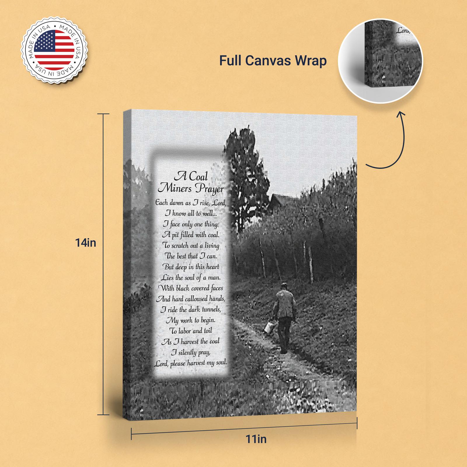 Coal Miner's Prayer canvas print - gallery wrapped and floating frame styles