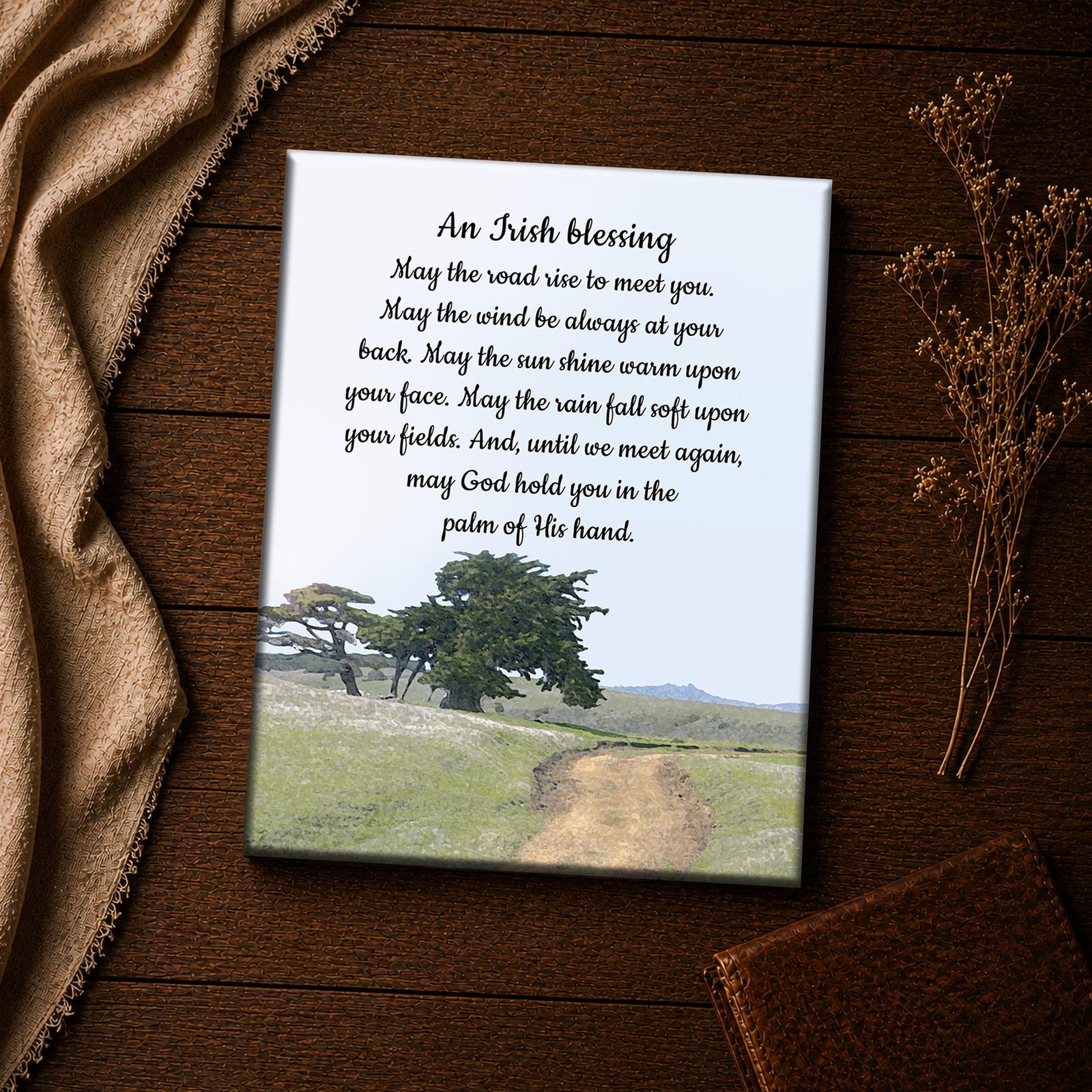 May the road rise verse detail - green Irish inspirational wall art