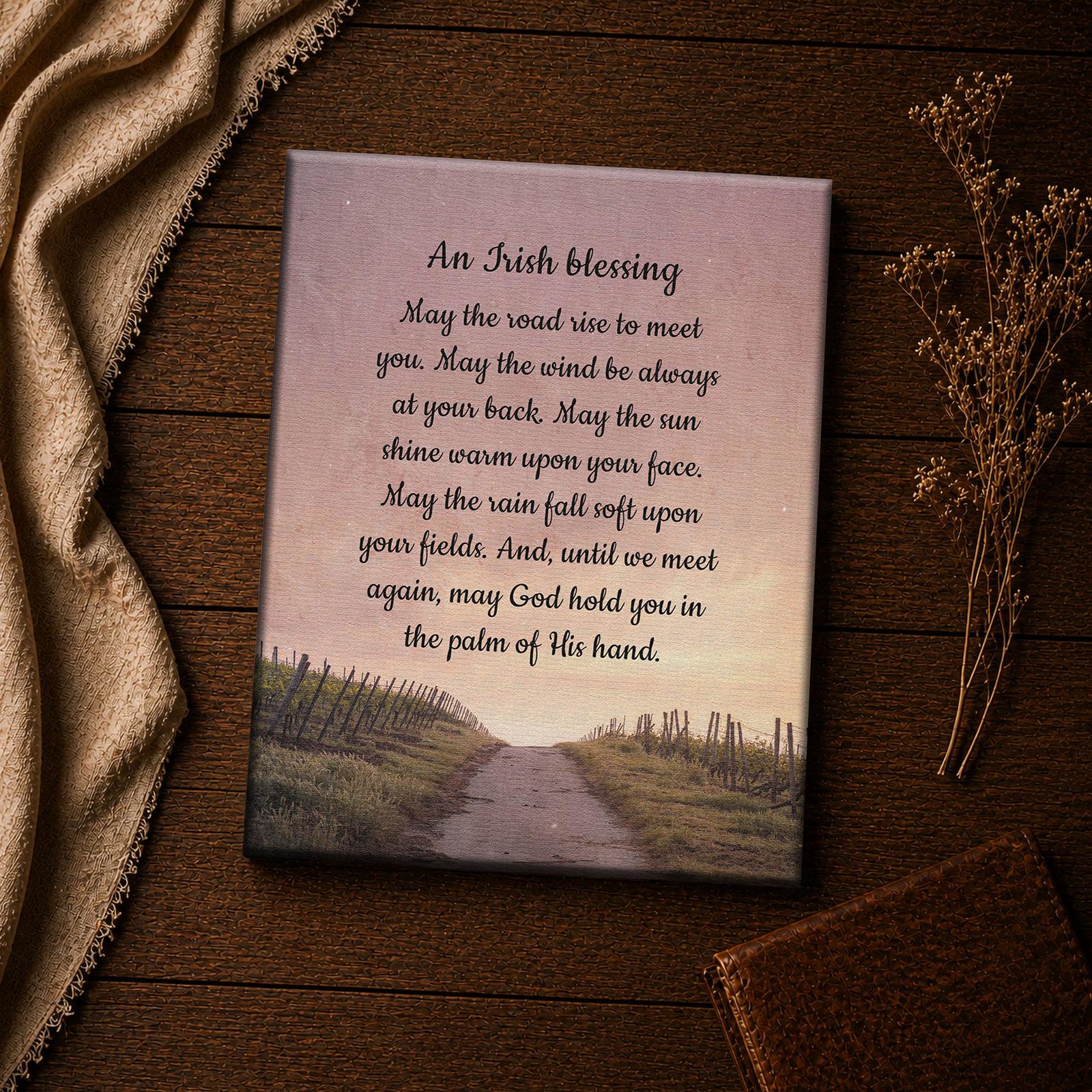 Irish Blessing prayer detail - palm of His hand inspirational wall art