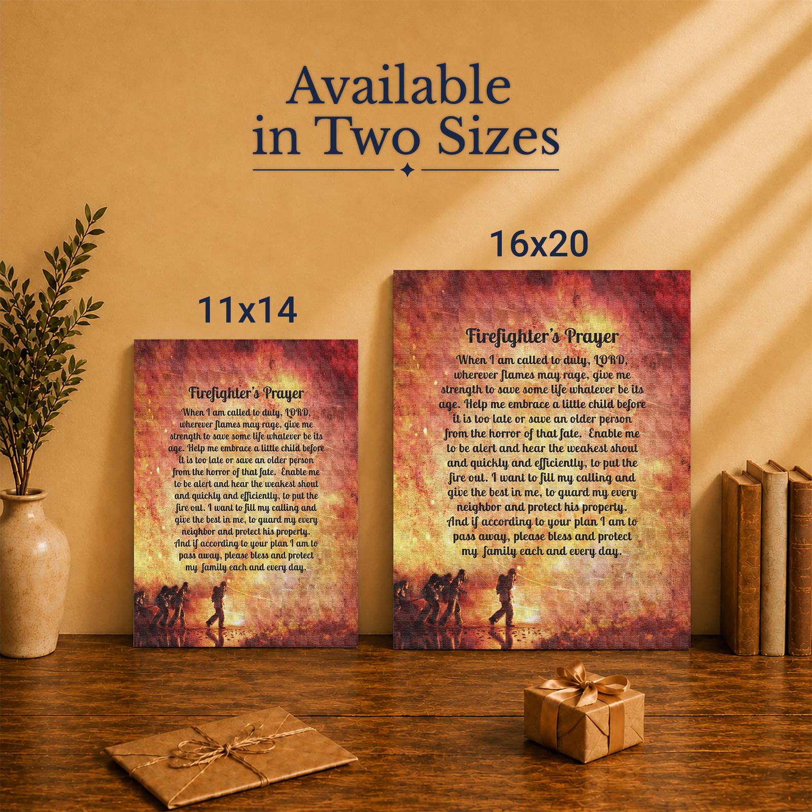 Made in USA family-owned firefighter tribute canvas print
