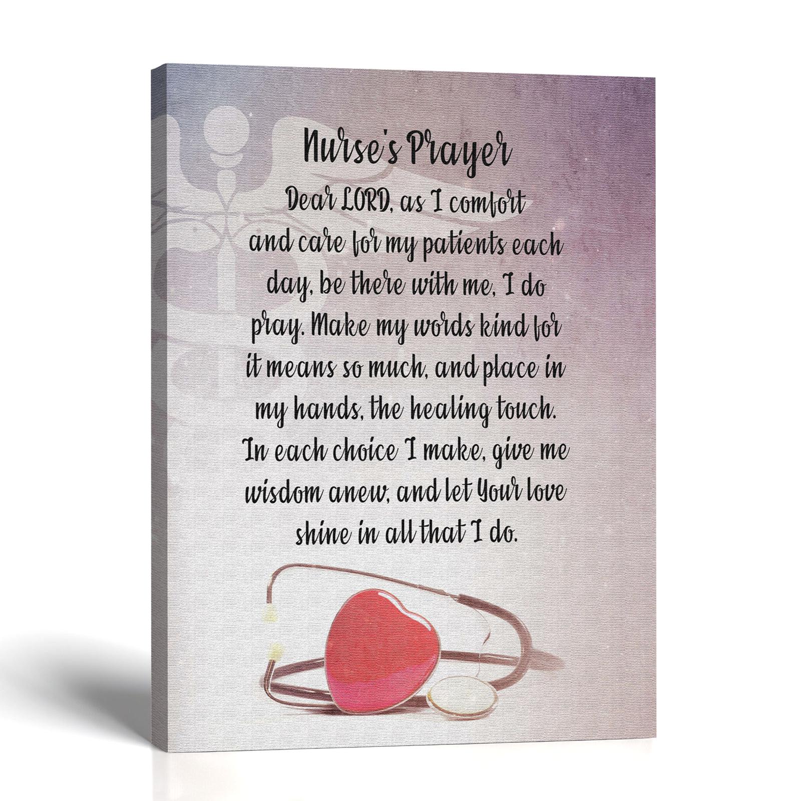 Nurses Prayer Canvas Print - Original Prayer Keepsake by Crossroads Home Decor