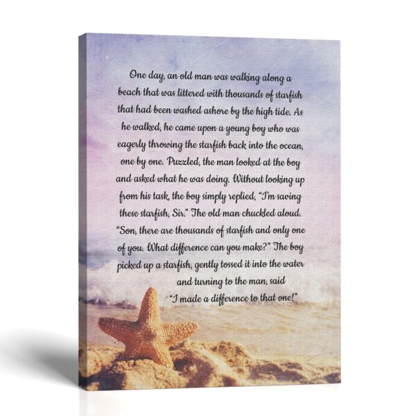 Starfish story canvas wall art by Crossroads Home Decor