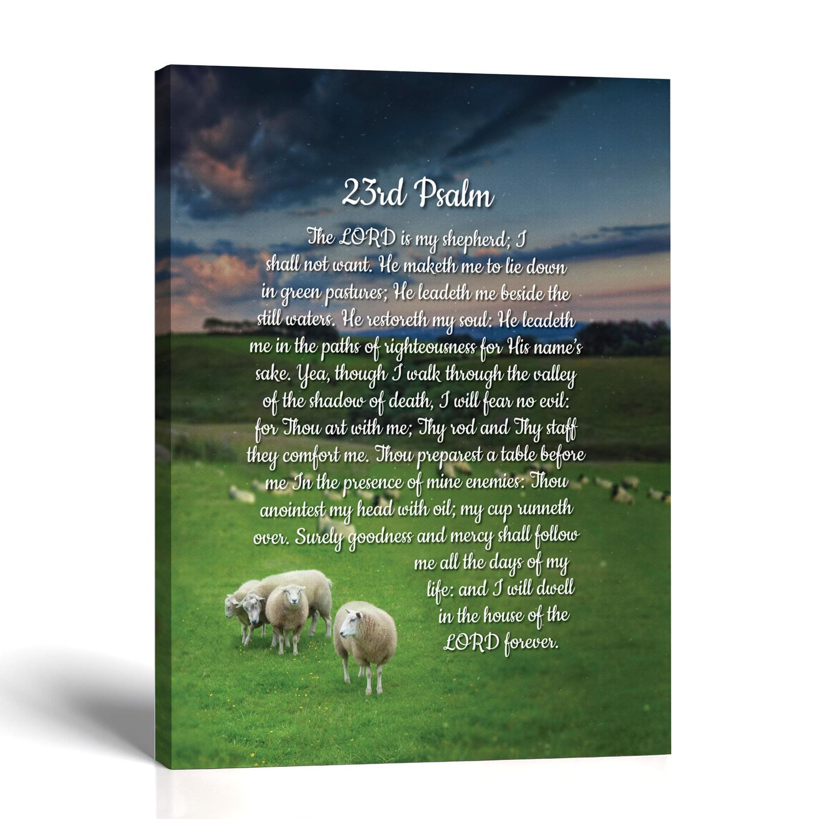 Psalm 23 canvas print - The Lord Is My Shepherd Psalm 23 by Crossroads Home Decor