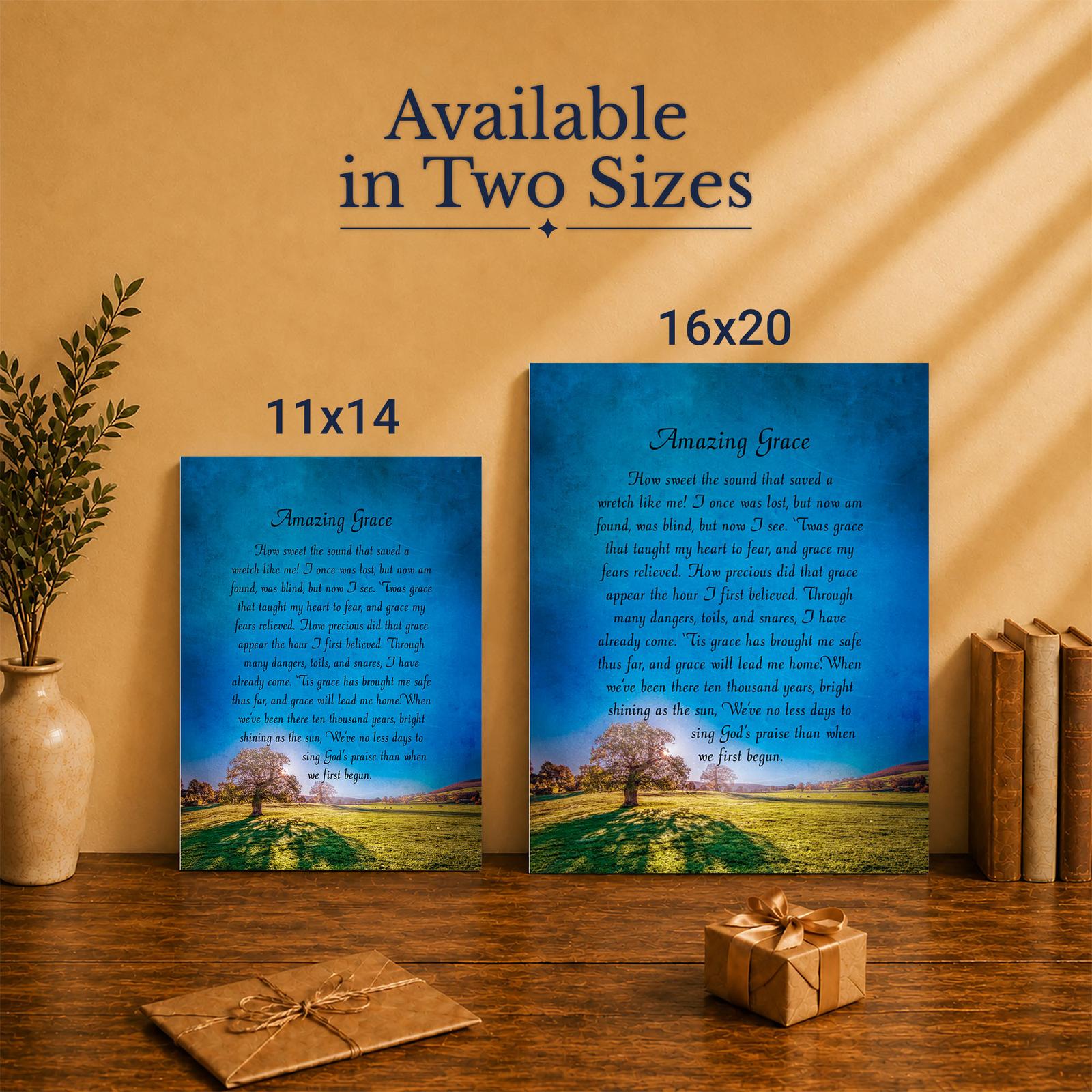Amazing Grace canvas print - Made in USA family-owned faith-based wall art