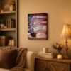 Police prayer canvas wall art in a home office