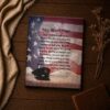Policeman's Prayer canvas over a weathered American flag