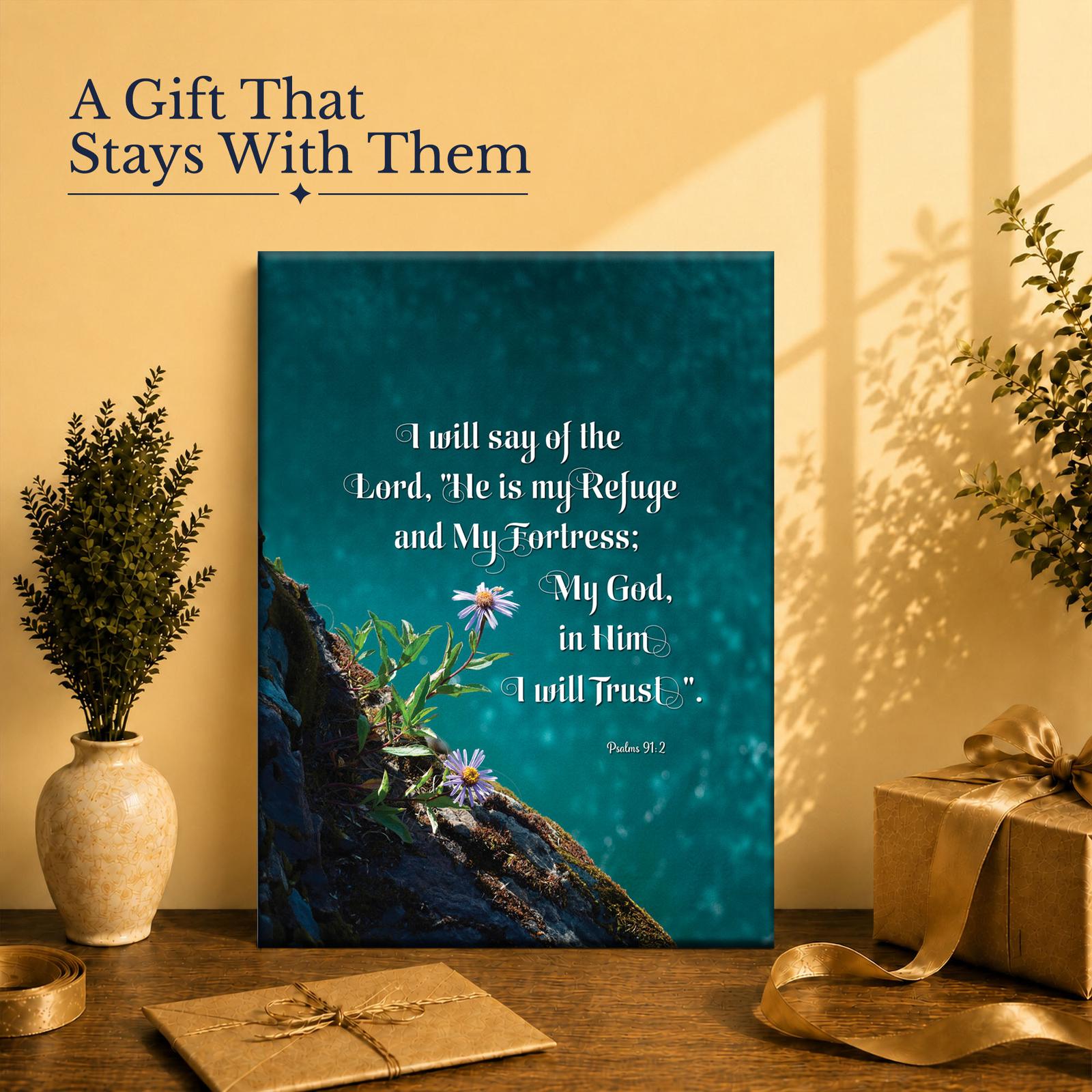 Psalm 91 gift - canvas print for a parent or grandparent
