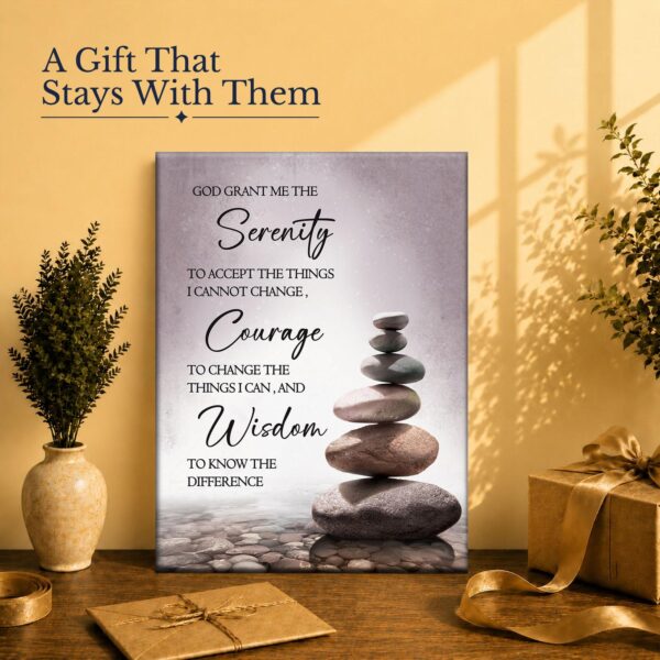 Serenity prayer canvas gift - ready to hang wall art