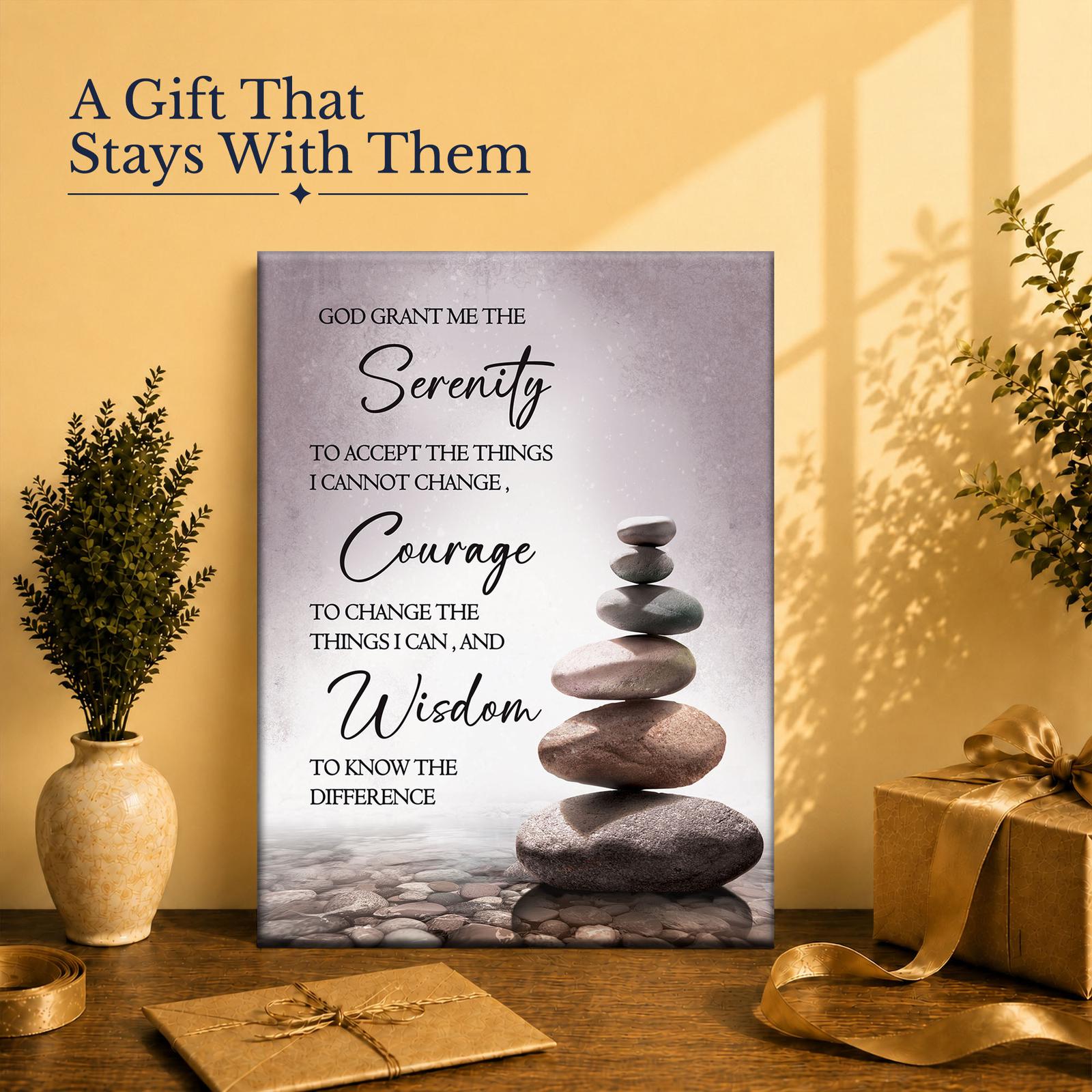 Serenity prayer canvas gift - ready to hang wall art
