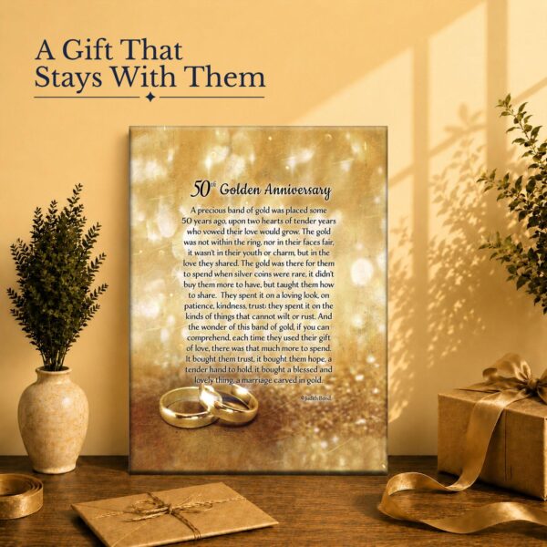 50th anniversary gift - canvas print for parents celebrating a golden wedding