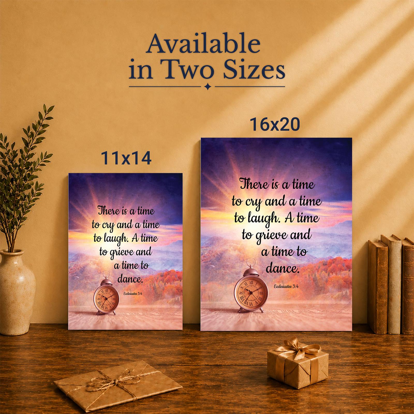 Ecclesiastes 3:4 canvas print - Made in USA family-owned faith-based wall art