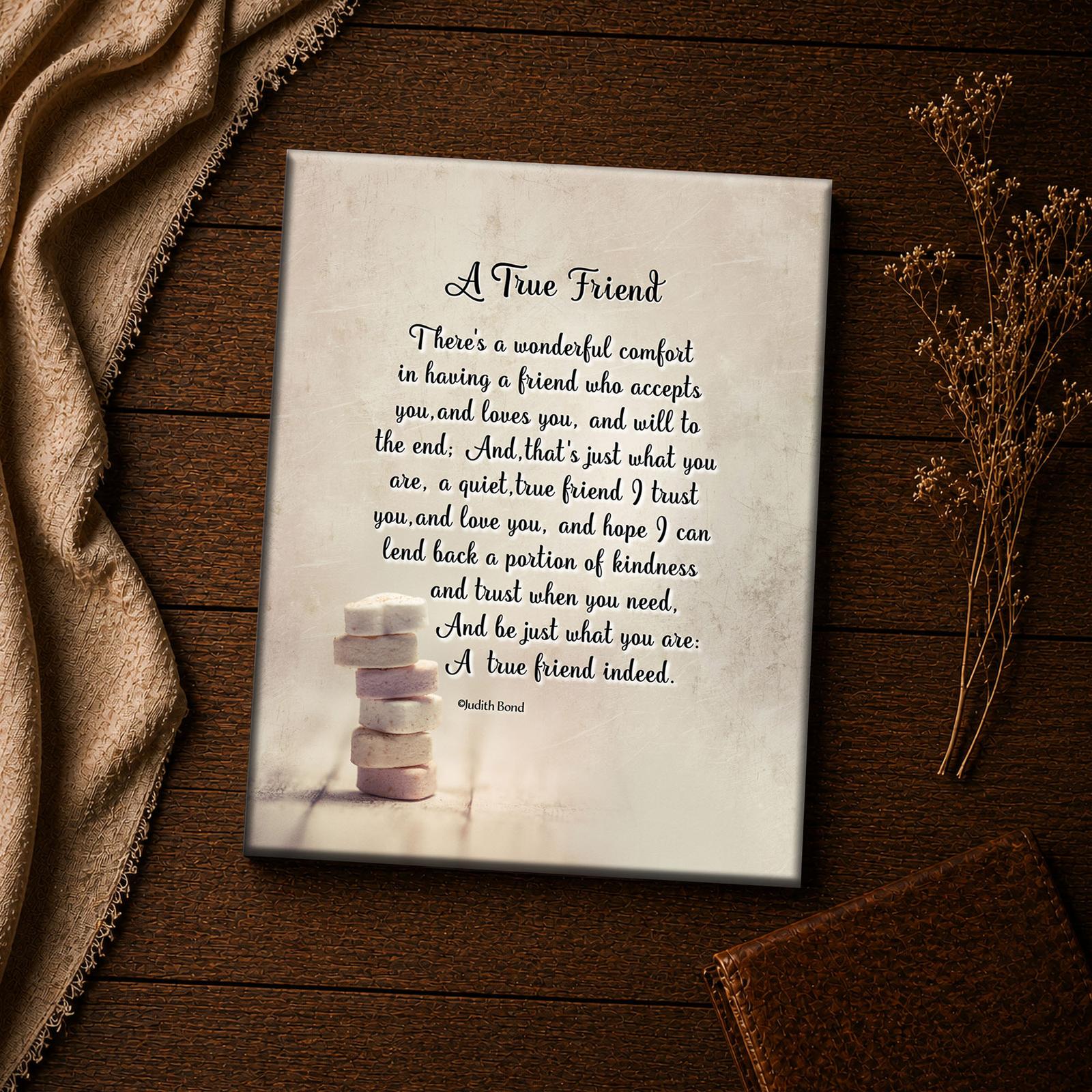 A True Friend poem canvas print - friendship inspirational wall art