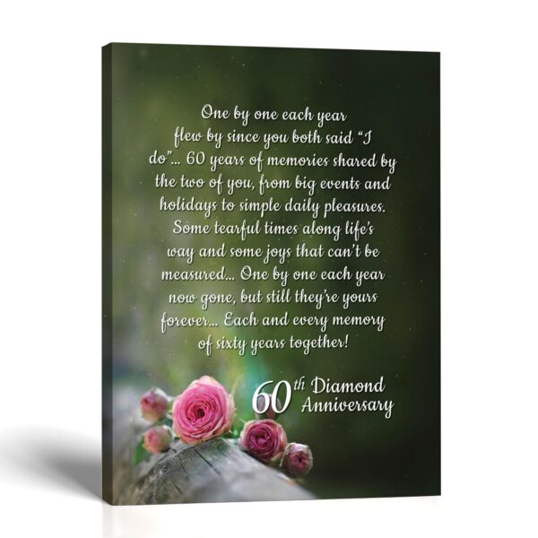 60th Diamond Anniversary canvas print - Diamond Anniversary Verse by Crossroads Home Decor