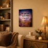Be Still and Know canvas wall art displayed in a living room