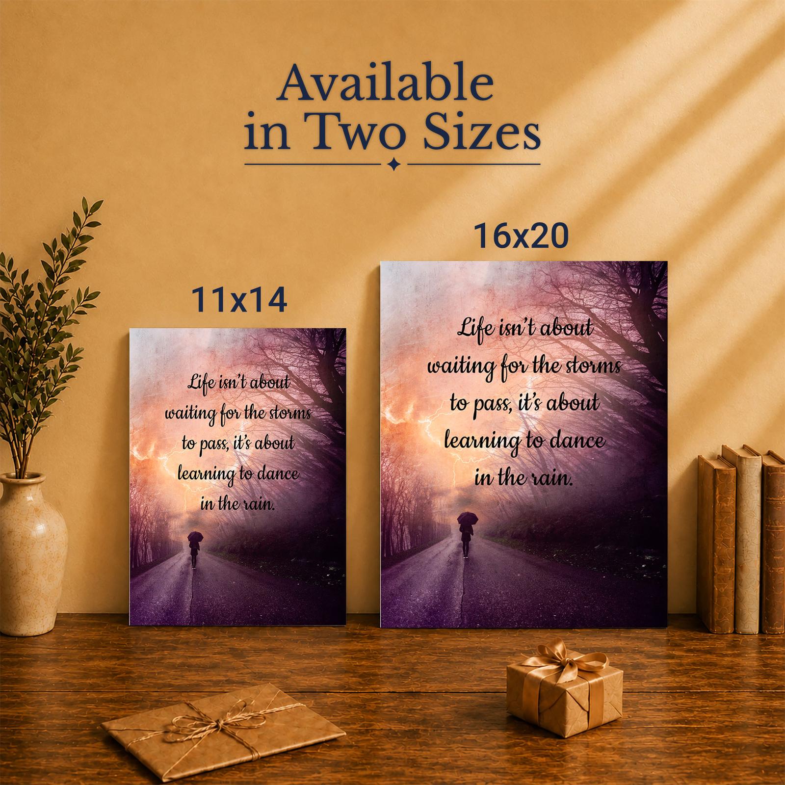 Storm-to-rain quote canvas print - Made in USA family-owned wall decor