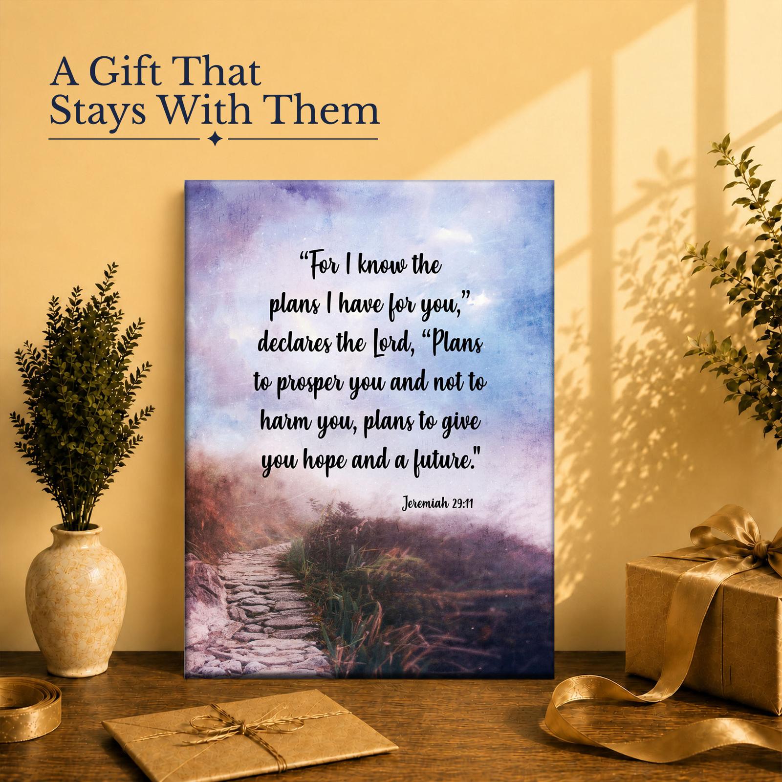 Jeremiah 29:11 gift - canvas print for a graduate or new believer