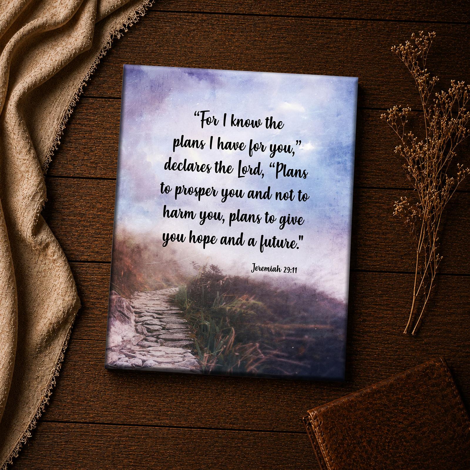 Jeremiah 29:11 canvas print - hope and a future inspirational wall art
