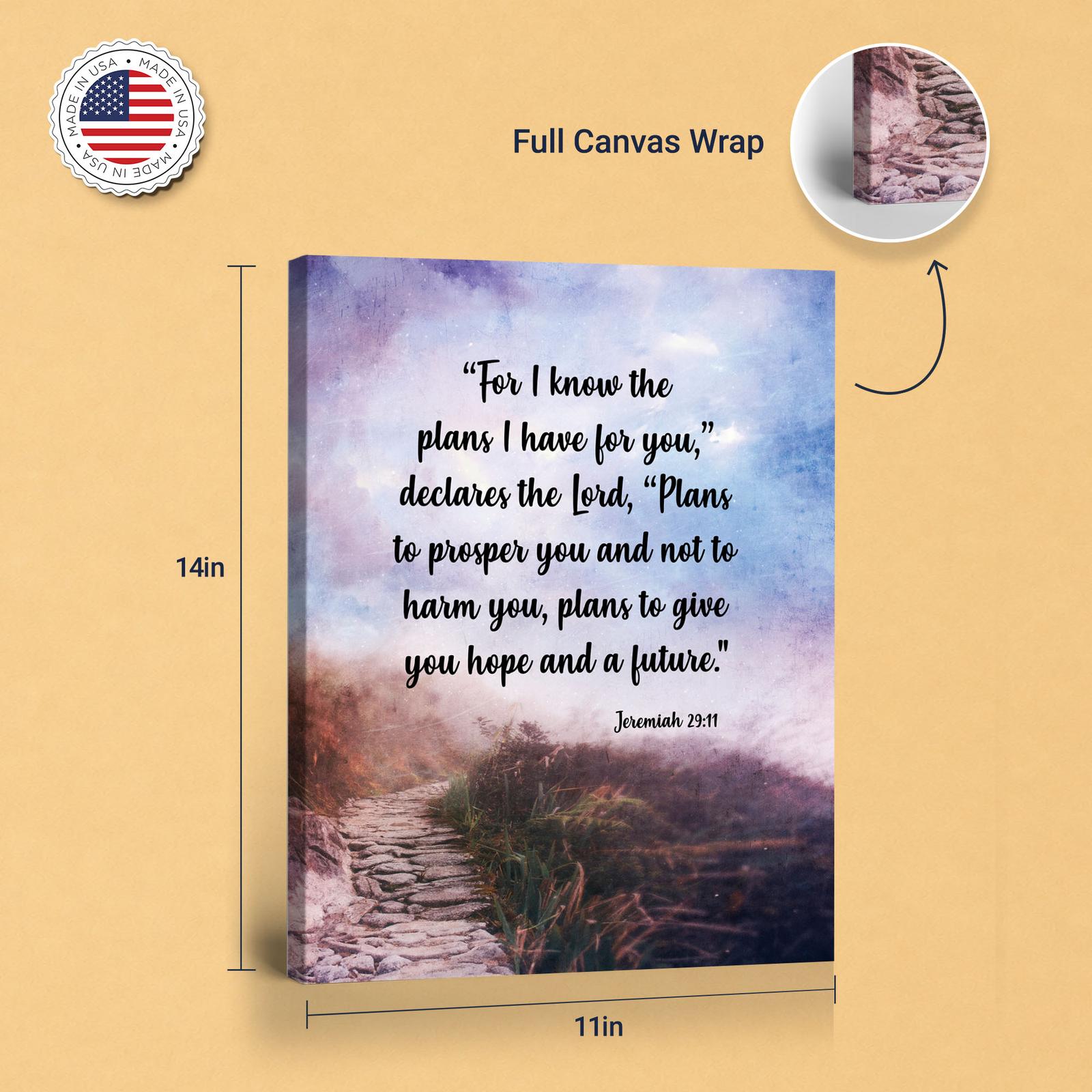 Jeremiah 29:11 canvas print - gallery wrapped and floating frame styles