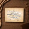 Patent number, cutaway and signatures close-up on the Winchester rifle patent canvas print