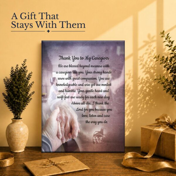 Caregiver thank-you gift – canvas print for a nurse, CNA, or home health aide