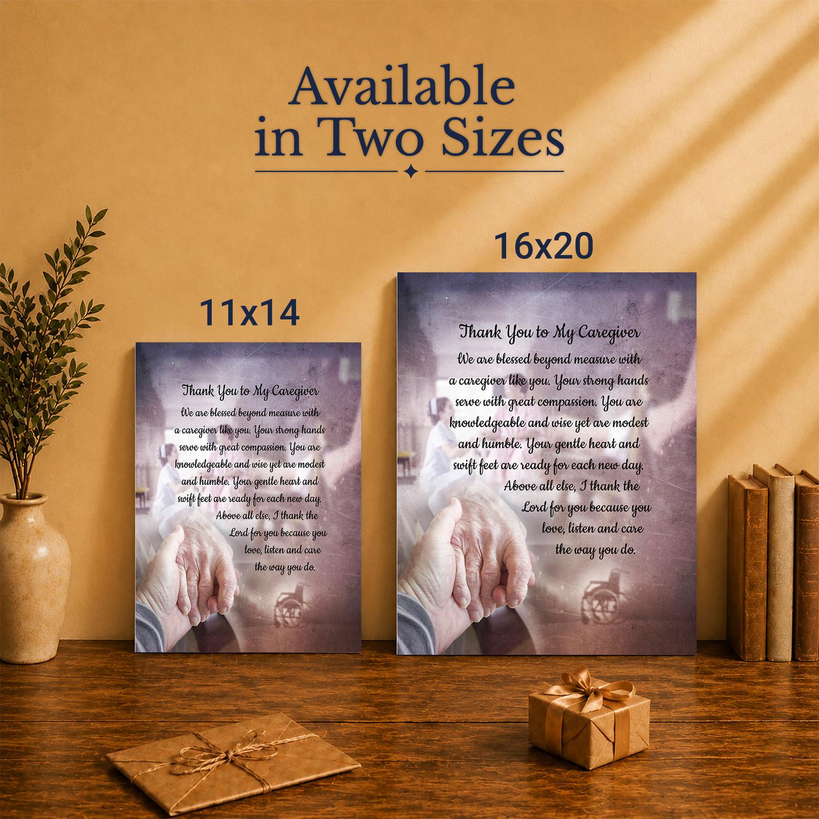 C2176C-5 Thank you to my caregiver canvas print – Made in USA family-owned faith-based wall art