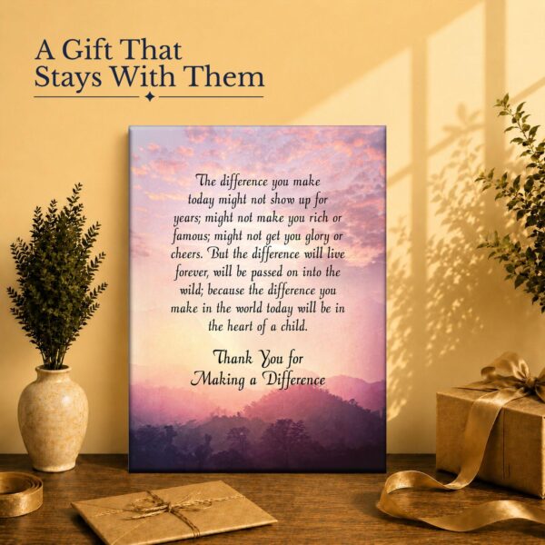 Teacher gift - canvas print for someone who shaped a young life