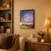 Rainbow Bridge canvas wall art displayed above a living room console table