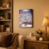 Physicians prayer canvas wall art displayed in a home office