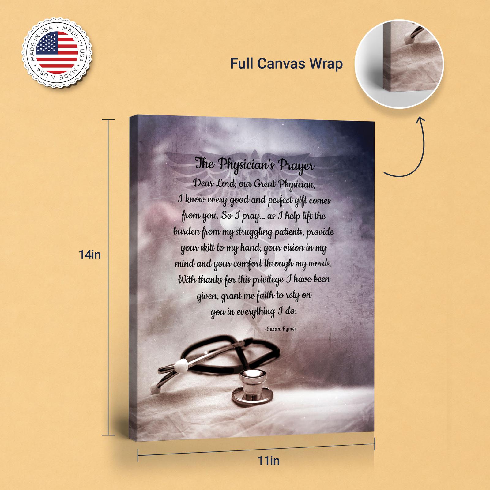 Physicians prayer canvas print - gallery wrapped and floating frame styles