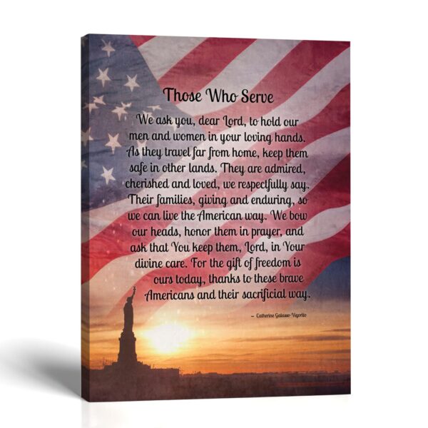 Those Who Serve american flag canvas print, military art by Crossroads Home Decor