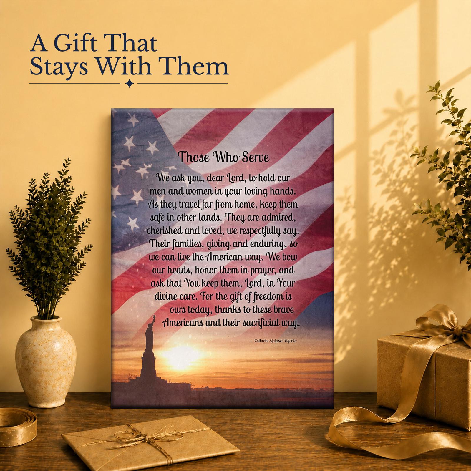 Those Who Serve gift canvas print for a service member's family